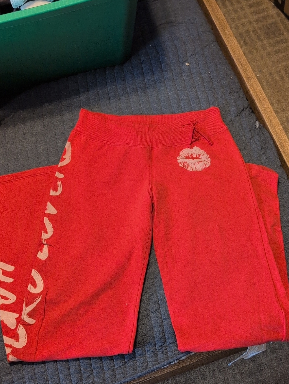 Harajuku Lovers Red Sweatpants Gwen Stefani No Doubt Sz S